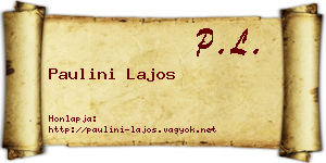 Paulini Lajos névjegykártya